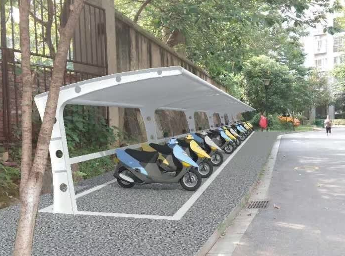 膜结构停车棚电动车自行车车棚户外停车棚支持定制